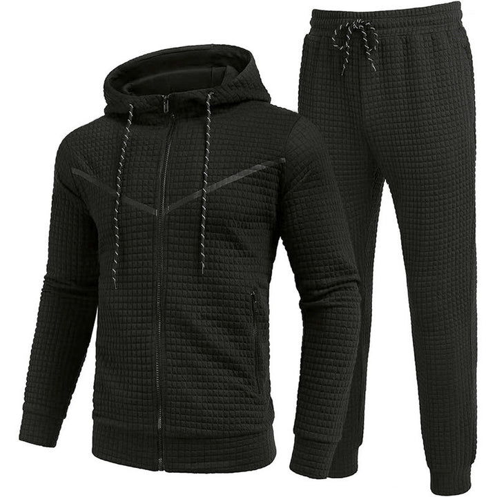 Herrar fleece-joggingdräkt med strukturerad design Mirla-Eva Jonsson