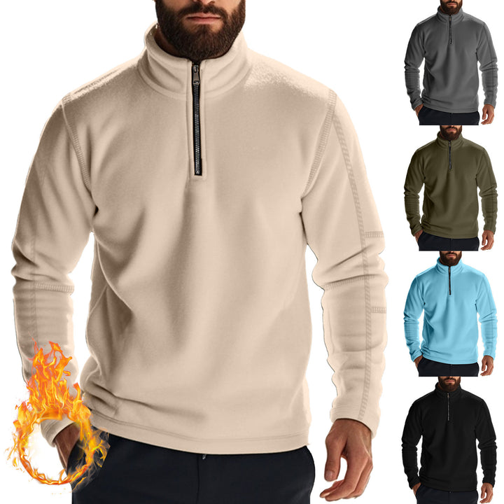 Herrar fleece-pullover med halvcertifikat och bekväm ståkrage Mirla-Eva Jonsson