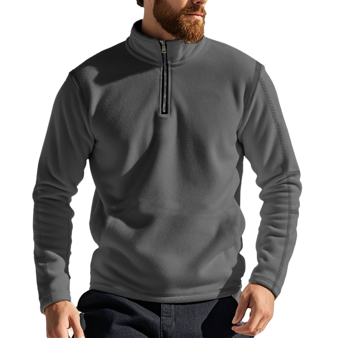 Herrar fleece-pullover med halvcertifikat och bekväm ståkrage Mirla-Eva Jonsson