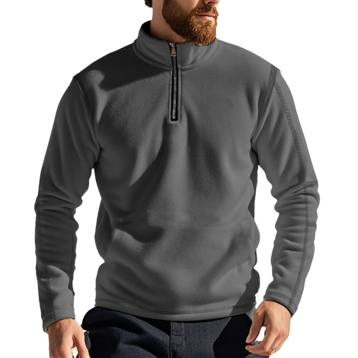 Herrar fleece-pullover med halvcertifikat och bekväm ståkrage Mirla-Eva Jonsson