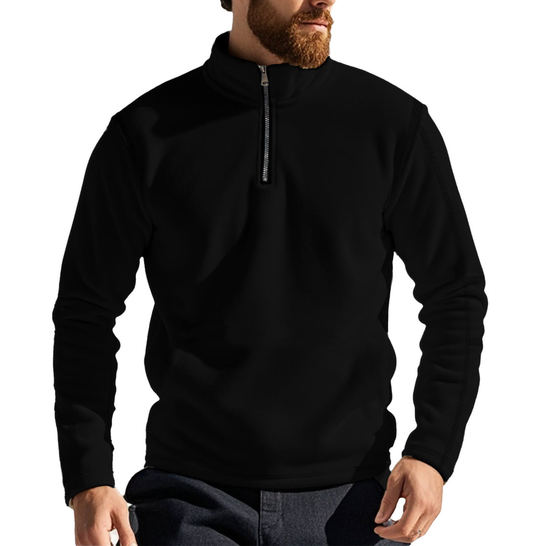 Herrar fleece-pullover med halvcertifikat och bekväm ståkrage Mirla-Eva Jonsson