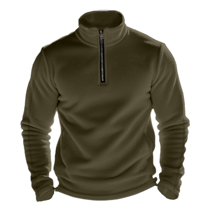 Herrar fleece-pullover med halvcertifikat och bekväm ståkrage Mirla-Eva Jonsson