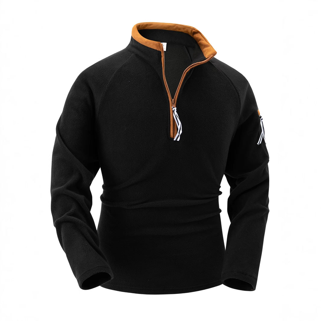 Herrar fleece-pullover med halvdragkedja och praktiska fickor Mirla-Eva Jonsson
