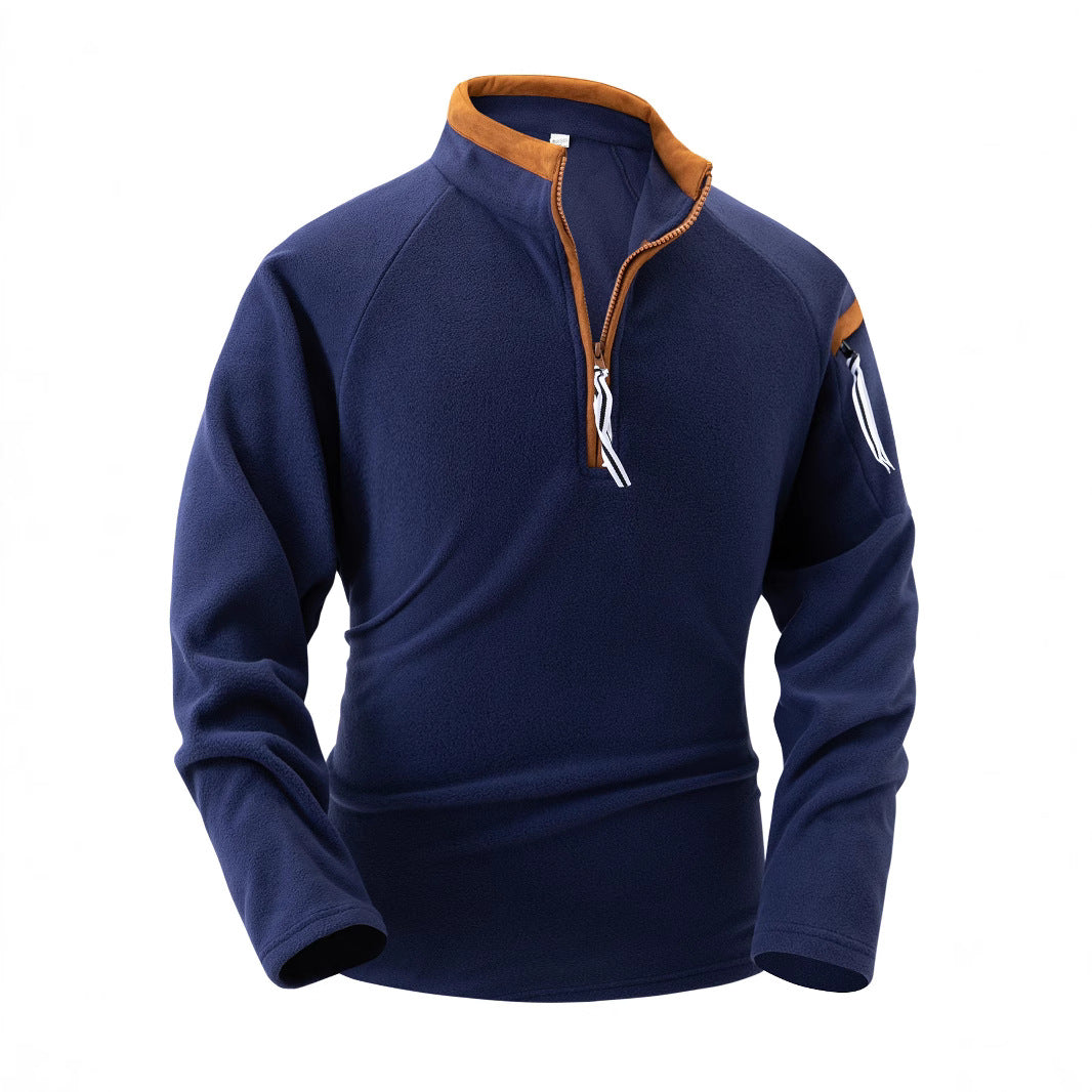 Herrar fleece-pullover med halvdragkedja och praktiska fickor Mirla-Eva Jonsson