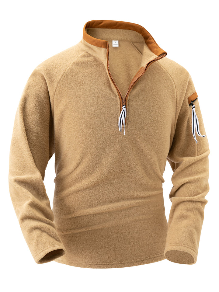 Herrar fleece-pullover med halvdragkedja och praktiska fickor Mirla-Eva Jonsson