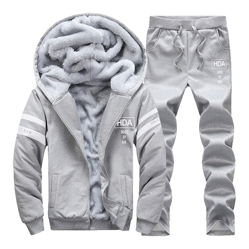 Herrar fleece sportset med huva och elastisk midja Eva Jonsson-Eva Jonsson