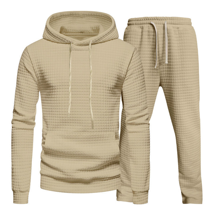 Herrar fritids-hoodie och joggingbyx-set med strukturerad design Eva Jonsson-Eva Jonsson
