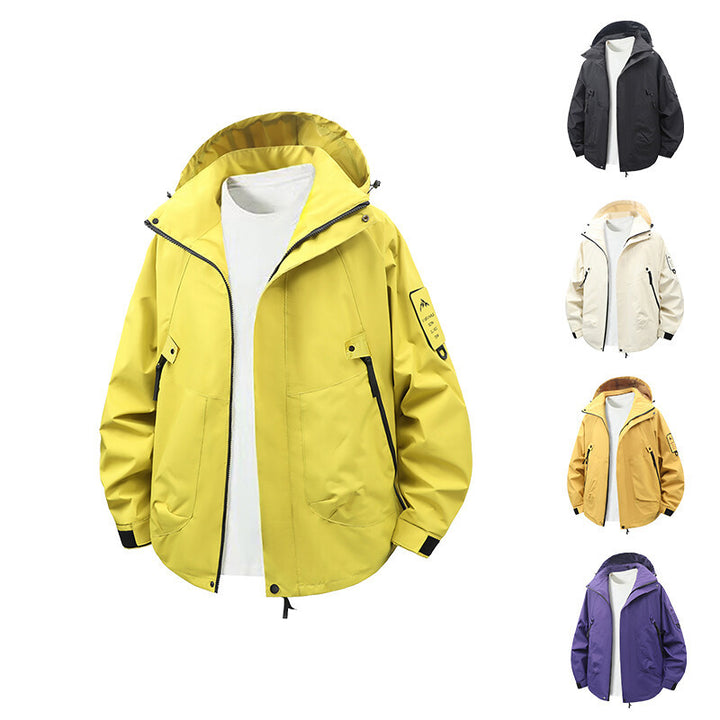 Herrar funktionell Outdoor-jacka med justerbar huva och flera fickor Mirla-Eva Jonsson