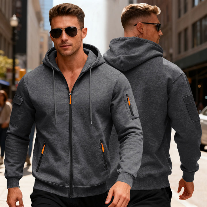 Herrar funktionell hoodiejacka med innovativ dragkedja Mirla-Eva Jonsson