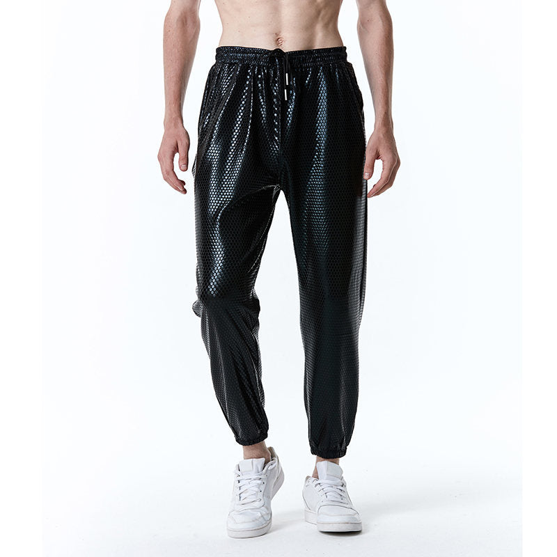 Herrar futuristiska mesh-byxor i trendig metallic-look Mirla-Eva Jonsson