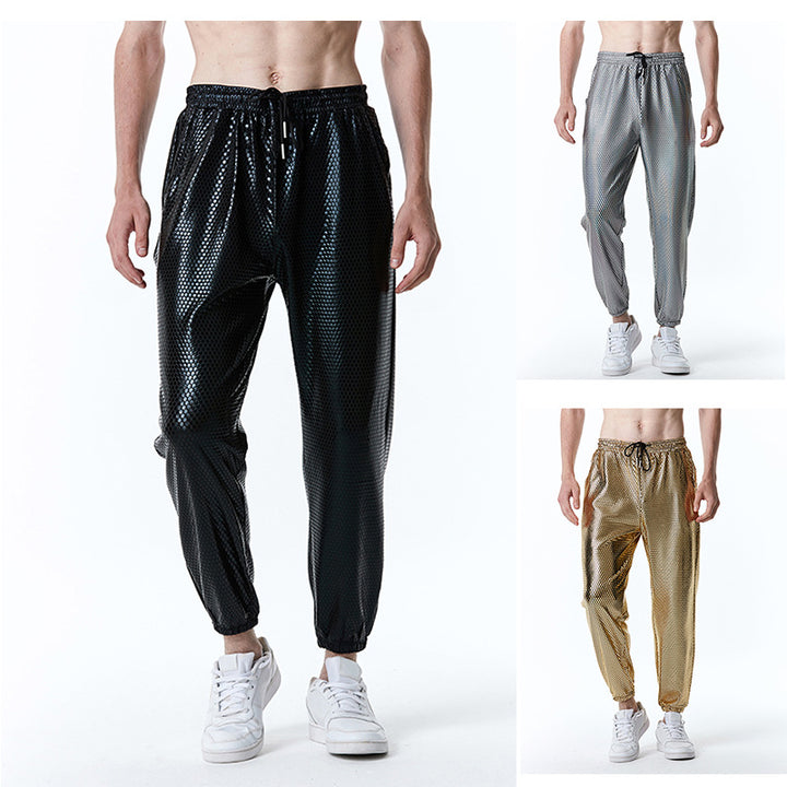 Herrar futuristiska mesh-byxor i trendig metallic-look Mirla-Eva Jonsson