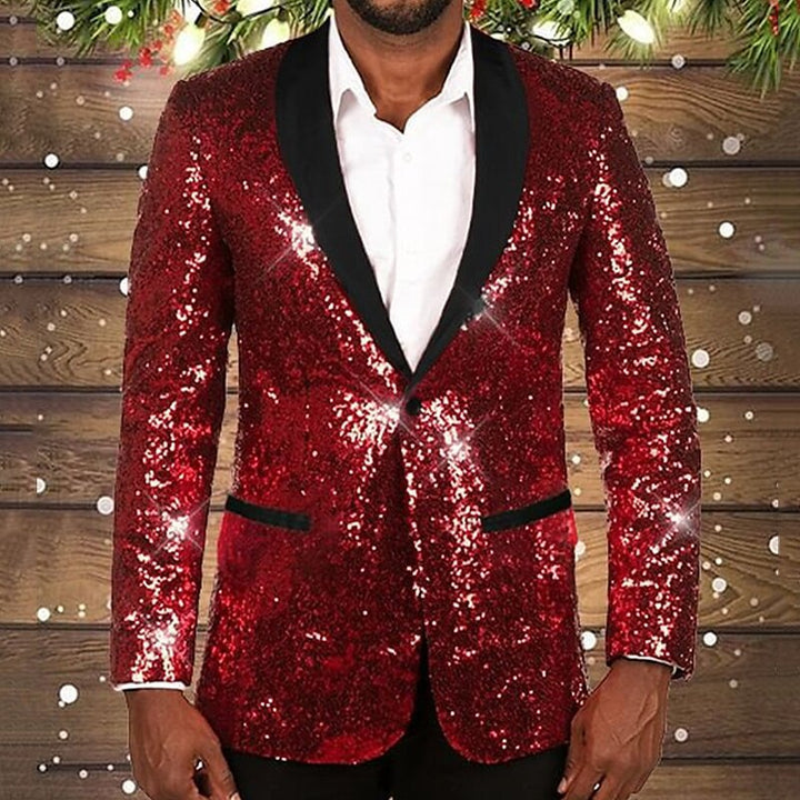 Herrar glittrande paljett blazer med svart slag Eva Jonsson-Eva Jonsson
