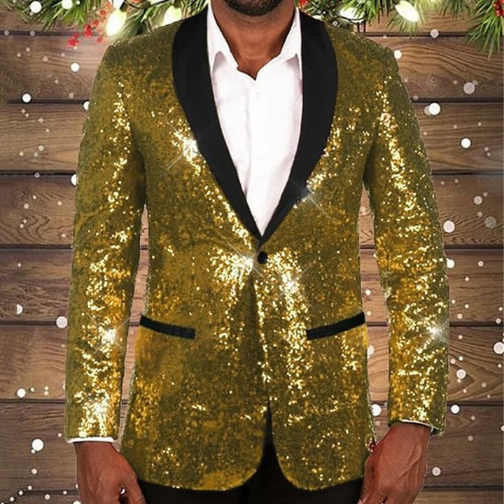 Herrar glittrande paljett blazer med svart slag Eva Jonsson-Eva Jonsson