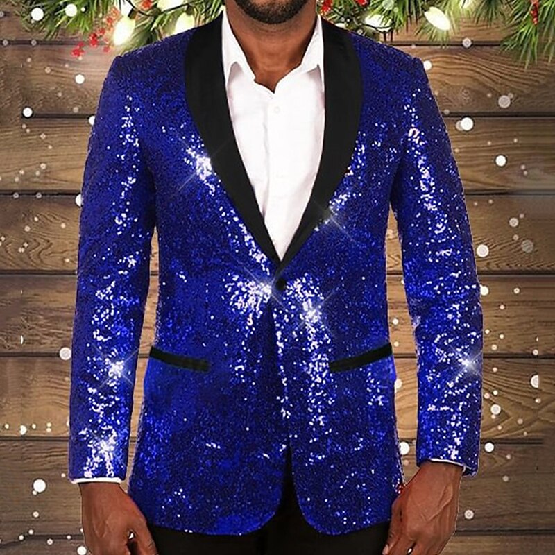 Herrar glittrande paljett blazer med svart slag Eva Jonsson-Eva Jonsson