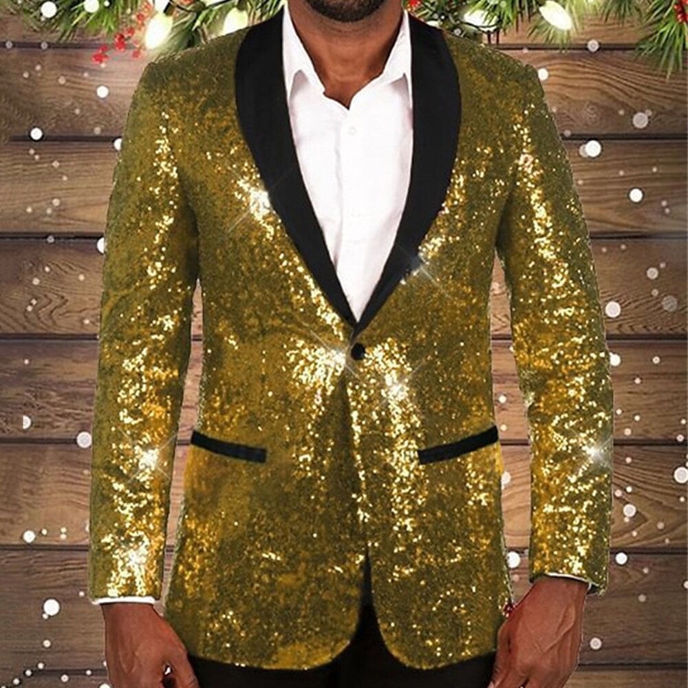 Herrar glittrande paljett blazer med svart slag Eva Jonsson-Eva Jonsson