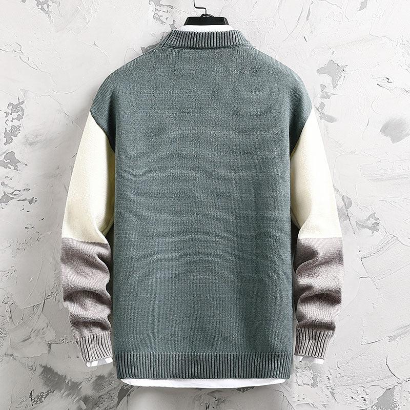 Herrar högkvalitativ rullkragepullover med modern geometrisk design Mirla-Eva Jonsson