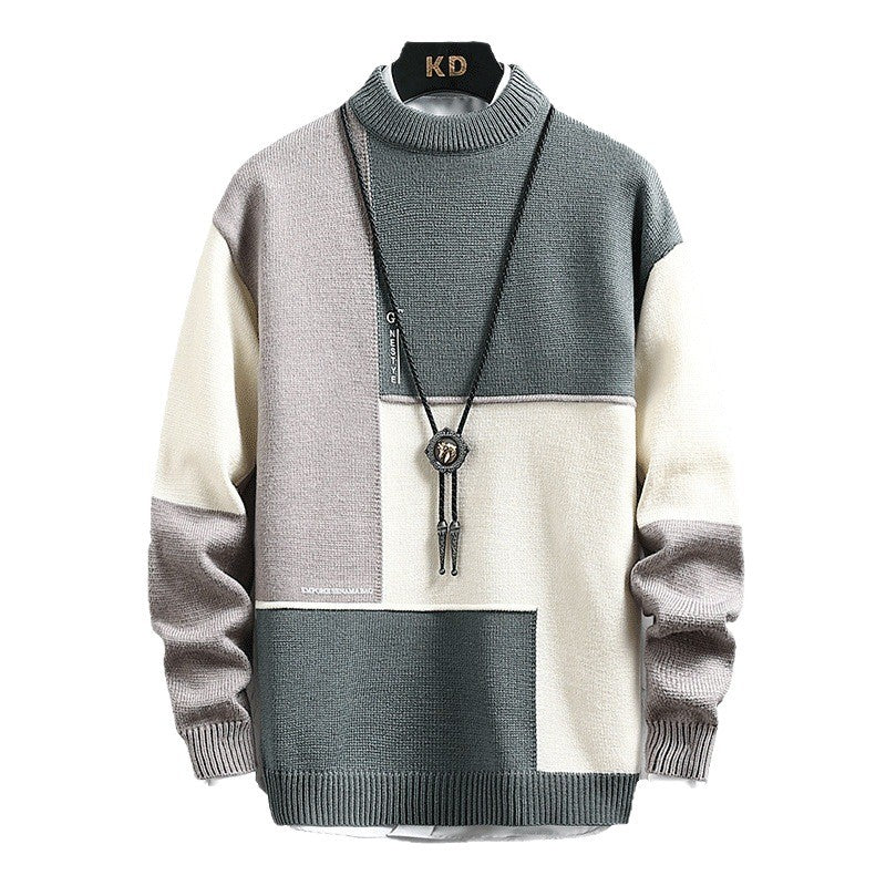 Herrar högkvalitativ rullkragepullover med modern geometrisk design Mirla-Eva Jonsson