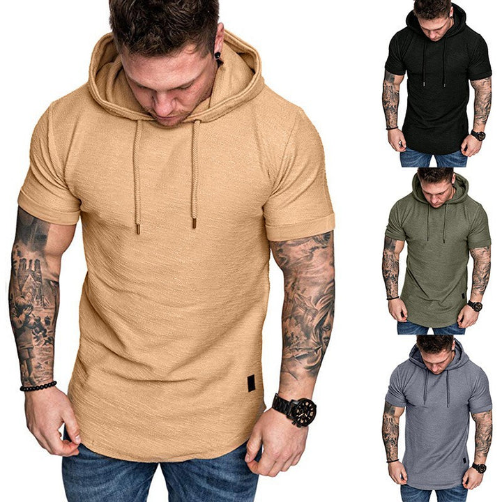 Herrar hoodie T-shirt med strukturerad design och avslappnad passform Mirla-Eva Jonsson