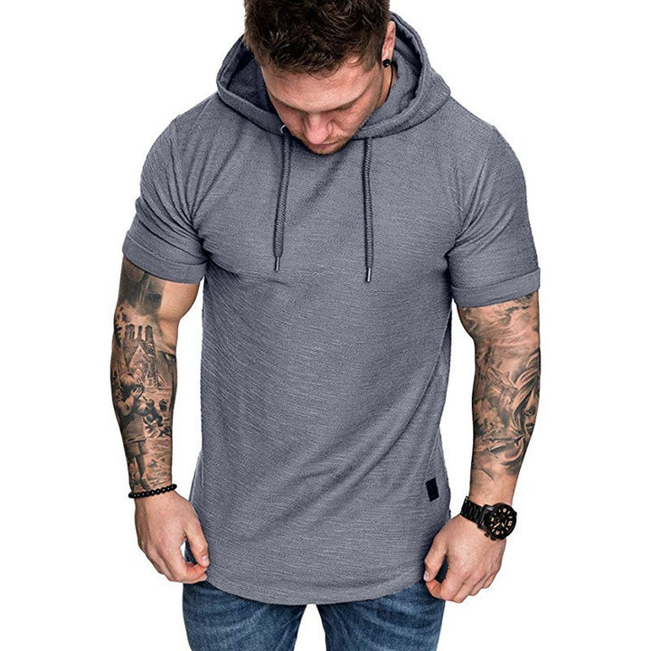 Herrar hoodie T-shirt med strukturerad design och avslappnad passform Mirla-Eva Jonsson