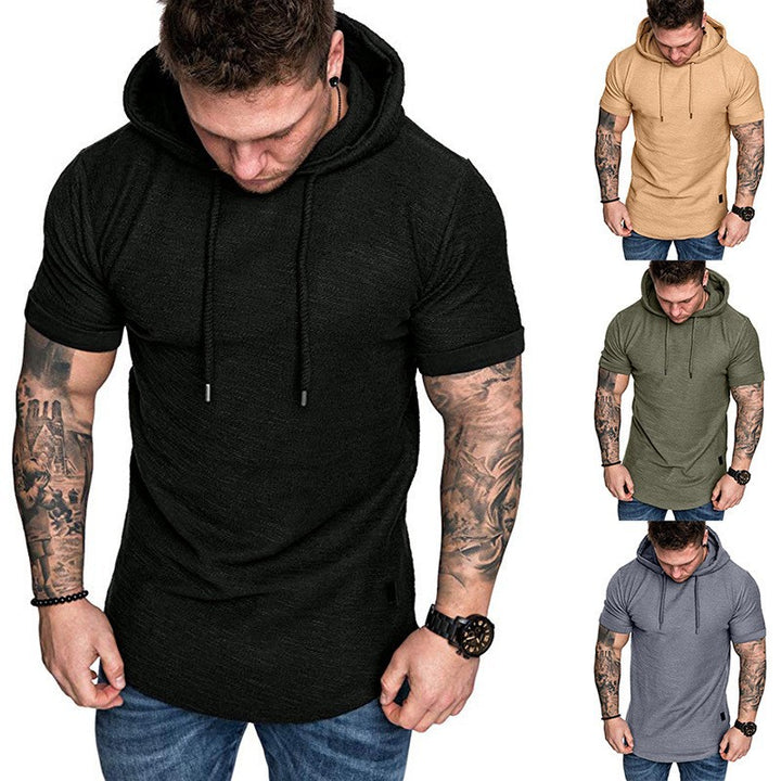 Herrar hoodie T-shirt med strukturerad design och avslappnad passform Mirla-Eva Jonsson