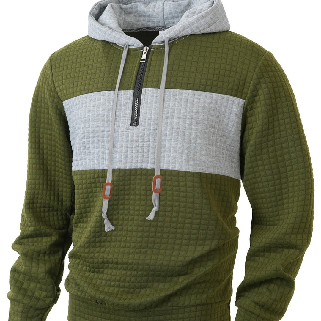 Herrar hoodie med 1/4-dragkedja och strukturerad design Mirla-Eva Jonsson