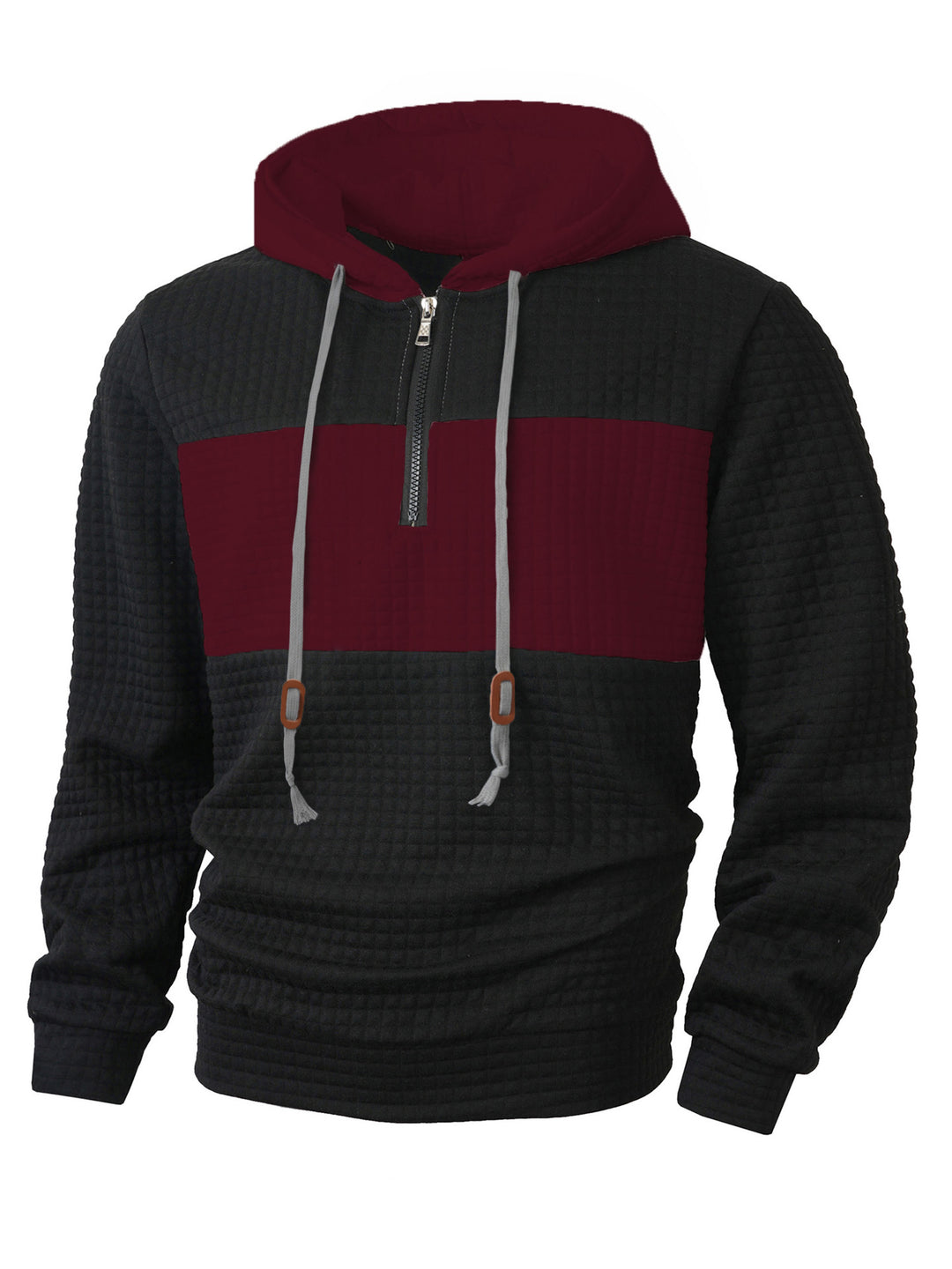 Herrar hoodie med 1/4-dragkedja och strukturerad design Mirla-Eva Jonsson