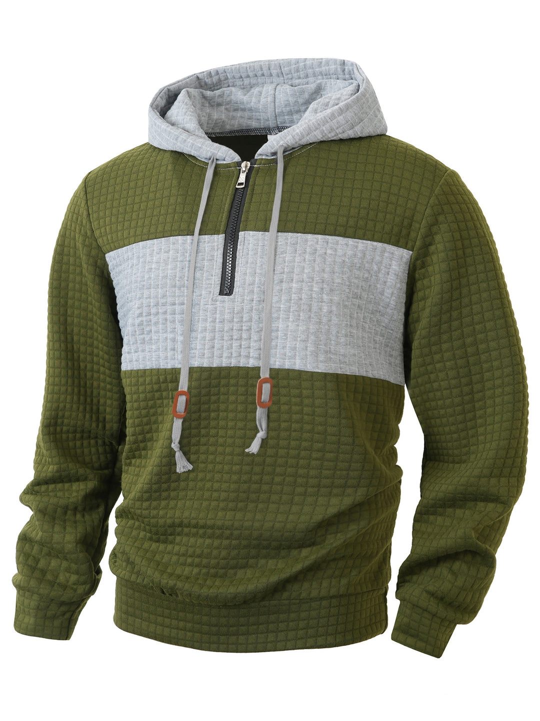 Herrar hoodie med 1/4-dragkedja och strukturerad design Mirla-Eva Jonsson