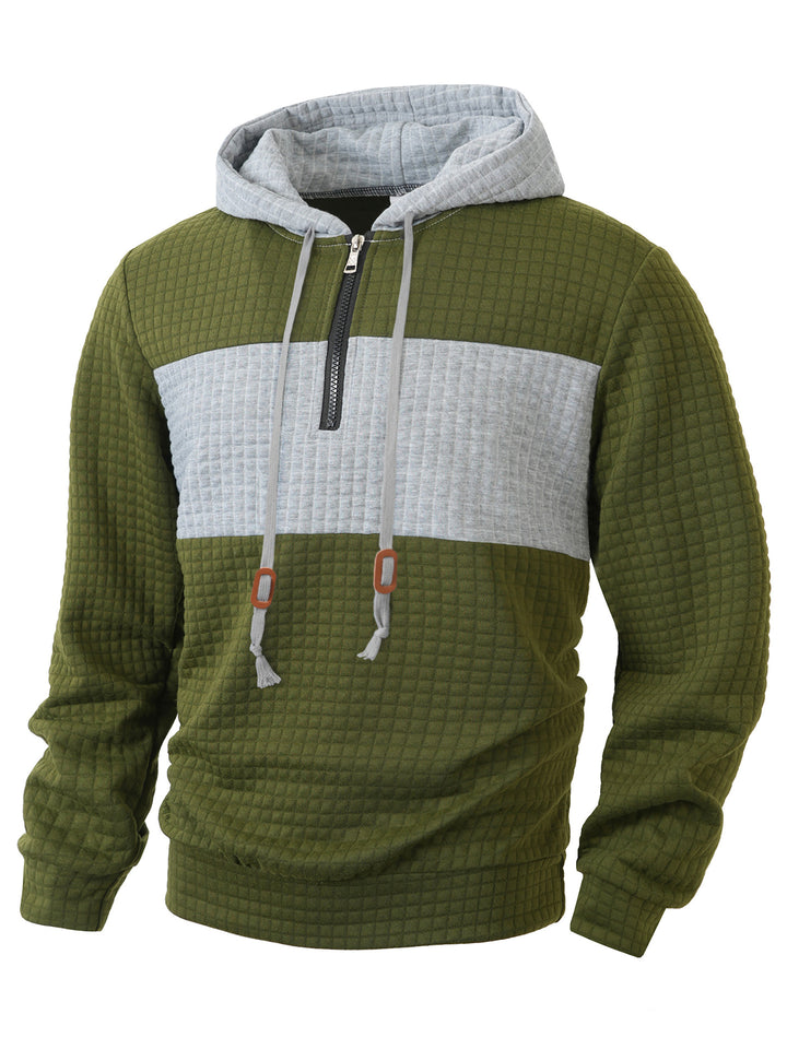 Herrar hoodie med 1/4-dragkedja och strukturerad design Mirla-Eva Jonsson