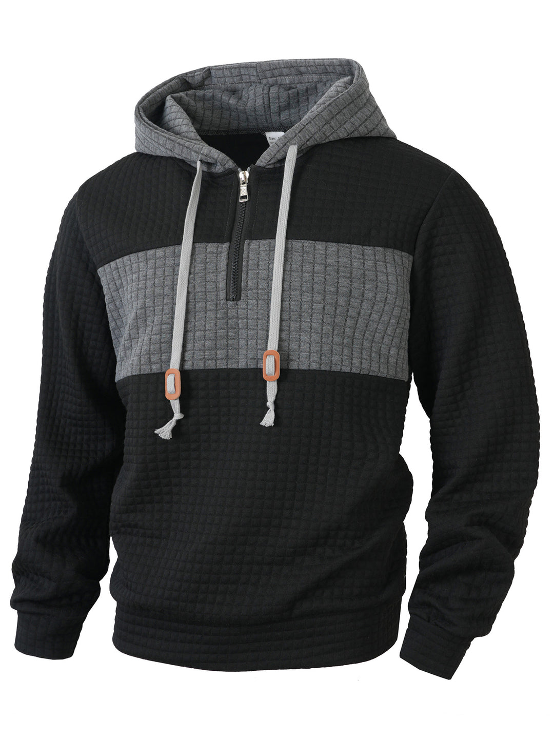 Herrar hoodie med 1/4-dragkedja och strukturerad design Mirla-Eva Jonsson
