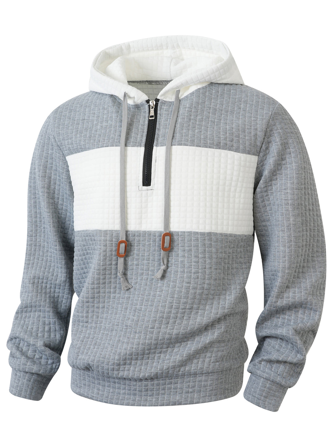 Herrar hoodie med 1/4-dragkedja och strukturerad design Mirla-Eva Jonsson