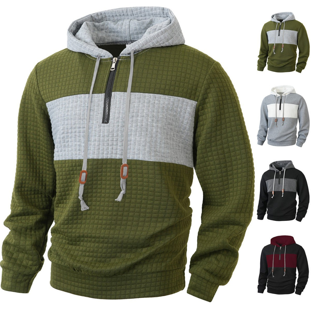 Herrar hoodie med 1/4-dragkedja och strukturerad design Mirla-Eva Jonsson