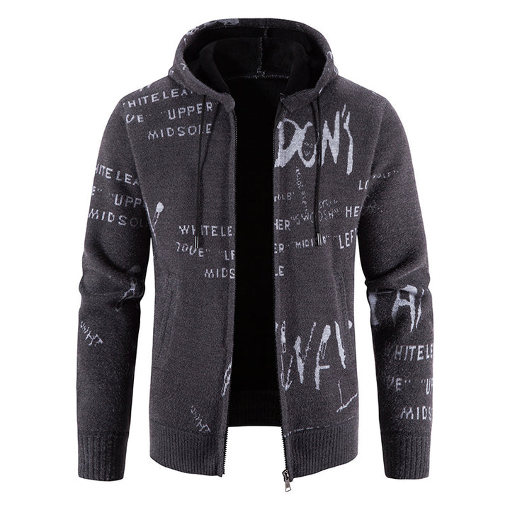 Herrar hoodie med grafiskt tryck och högelastiska egenskaper Mirla-Eva Jonsson