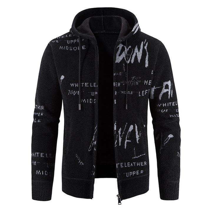 Herrar hoodie med grafiskt tryck och högelastiska egenskaper Mirla-Eva Jonsson