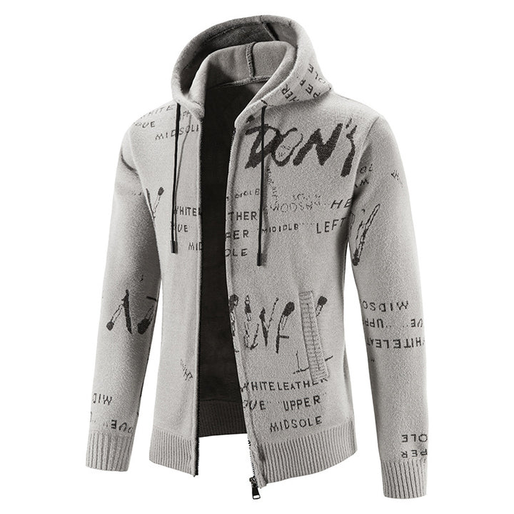 Herrar hoodie med grafiskt tryck och högelastiska egenskaper Mirla-Eva Jonsson