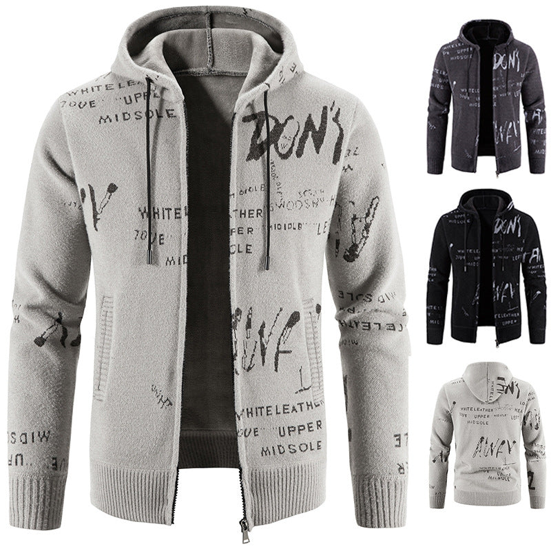 Herrar hoodie med grafiskt tryck och högelastiska egenskaper Mirla-Eva Jonsson