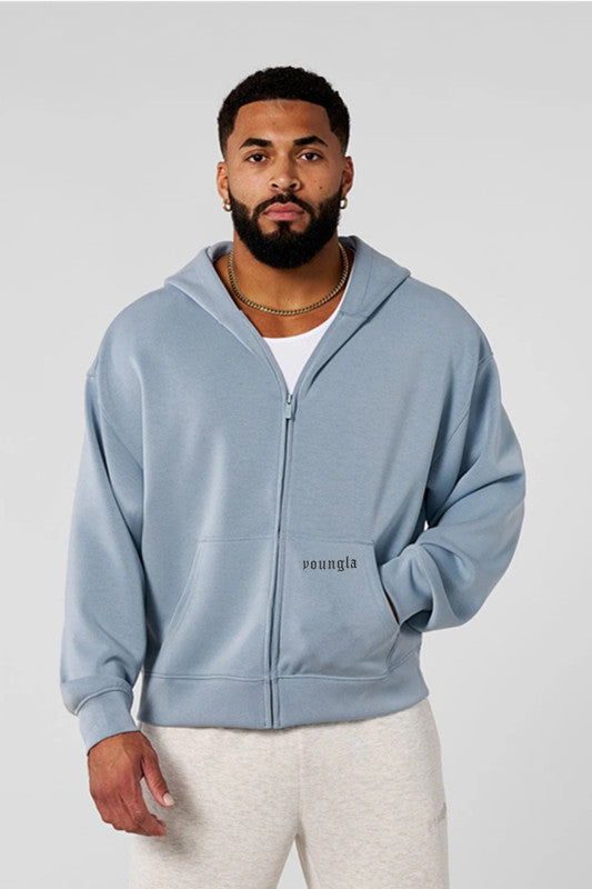 Herrar hoodie med hel dragkedja och praktiska fickor Eva Jonsson-Eva Jonsson