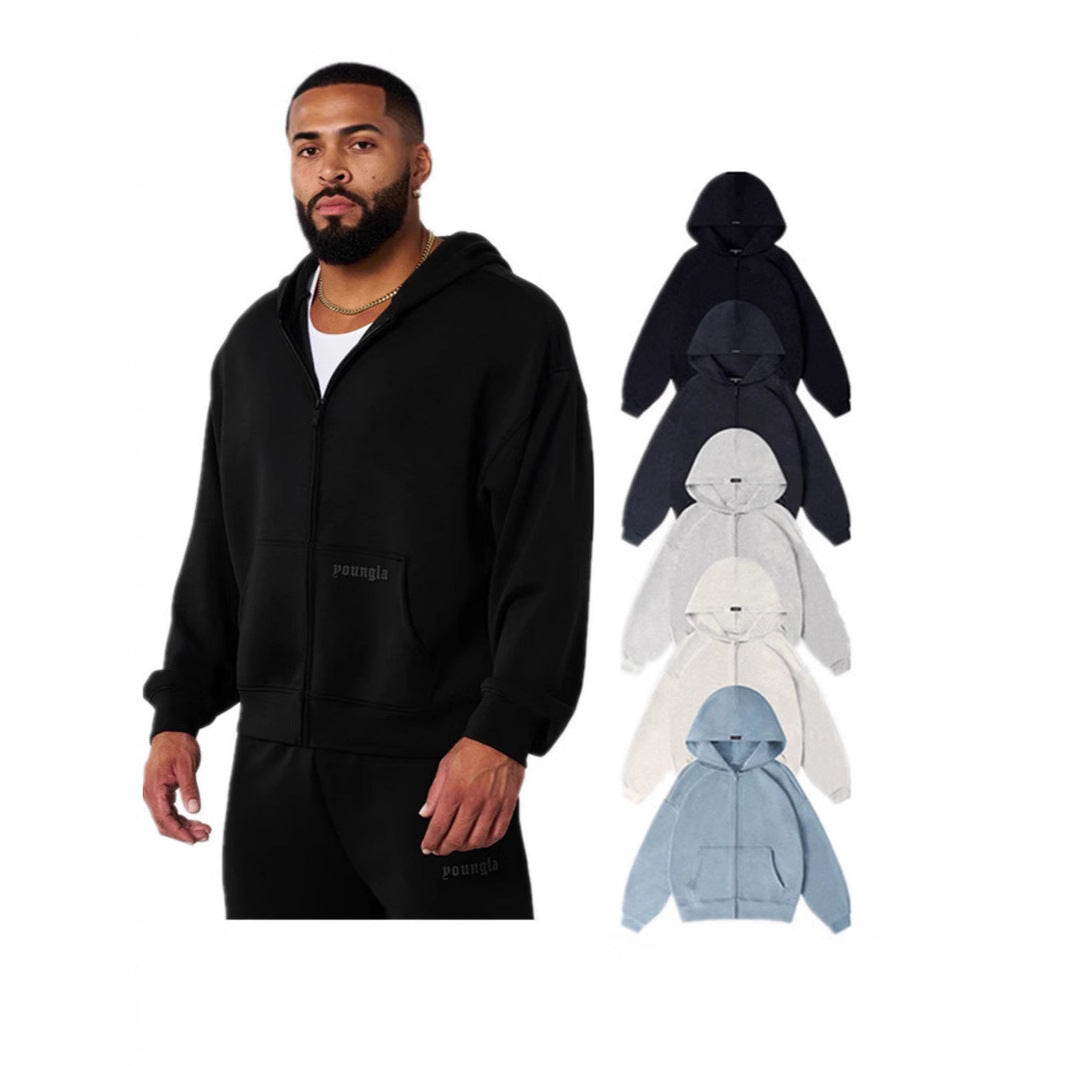 Herrar hoodie med hel dragkedja och praktiska fickor Eva Jonsson-Eva Jonsson