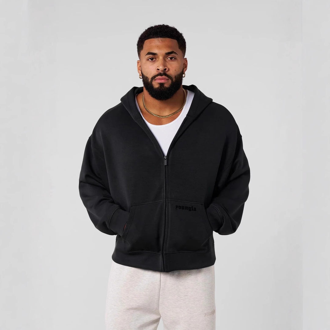 Herrar hoodie med hel dragkedja och praktiska fickor Eva Jonsson-Eva Jonsson