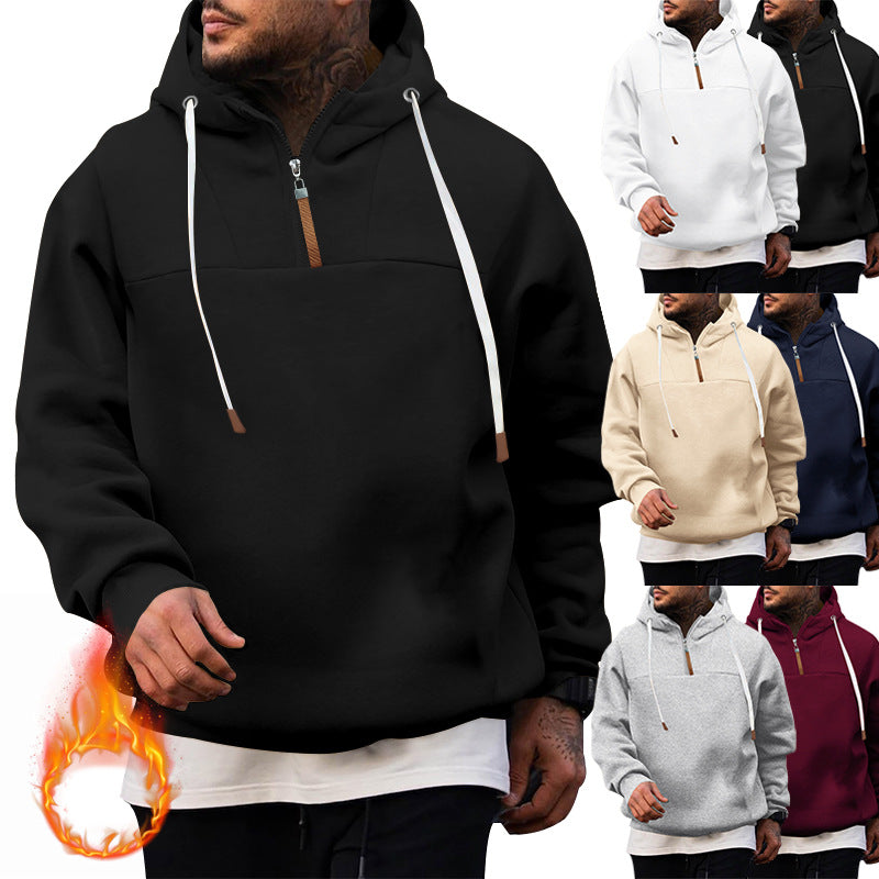 Herrar hoodie med hög krage och innovativ dragkedja Mirla-Eva Jonsson