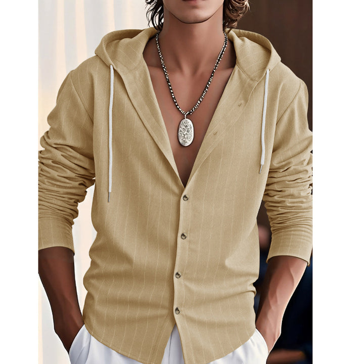 Herrar hoodie med knapplist och andningsbart mönster Eva Jonsson-Eva Jonsson