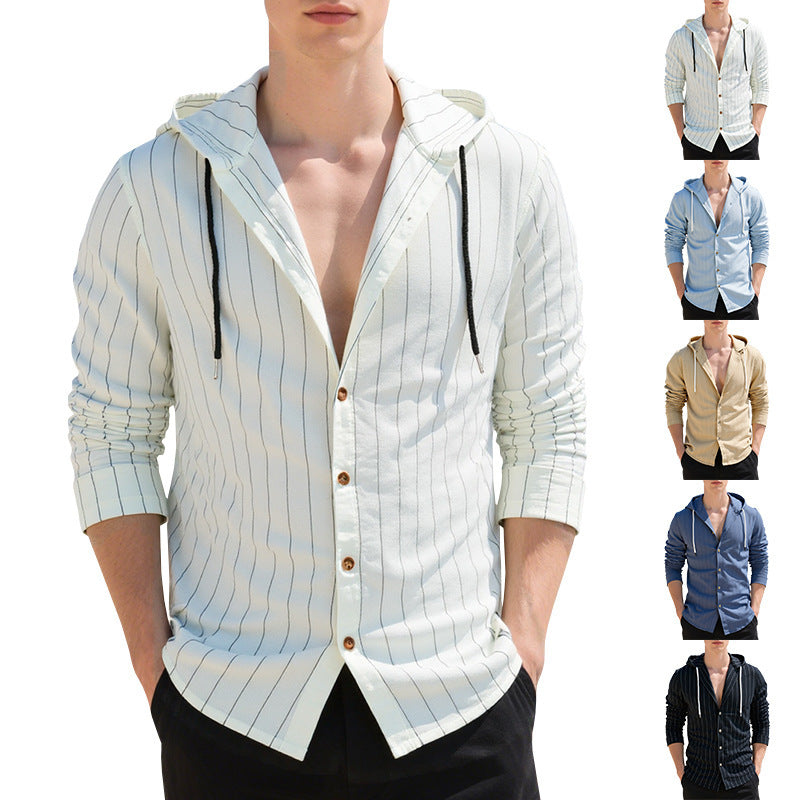 Herrar hoodie med knapplist och andningsbart mönster Eva Jonsson-Eva Jonsson