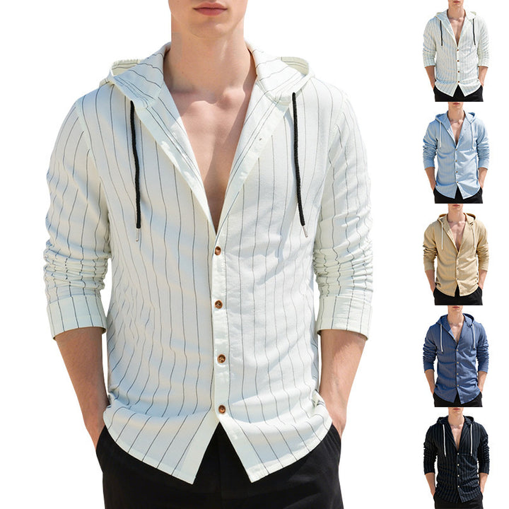 Herrar hoodie med knapplist och andningsbart mönster Eva Jonsson-Eva Jonsson