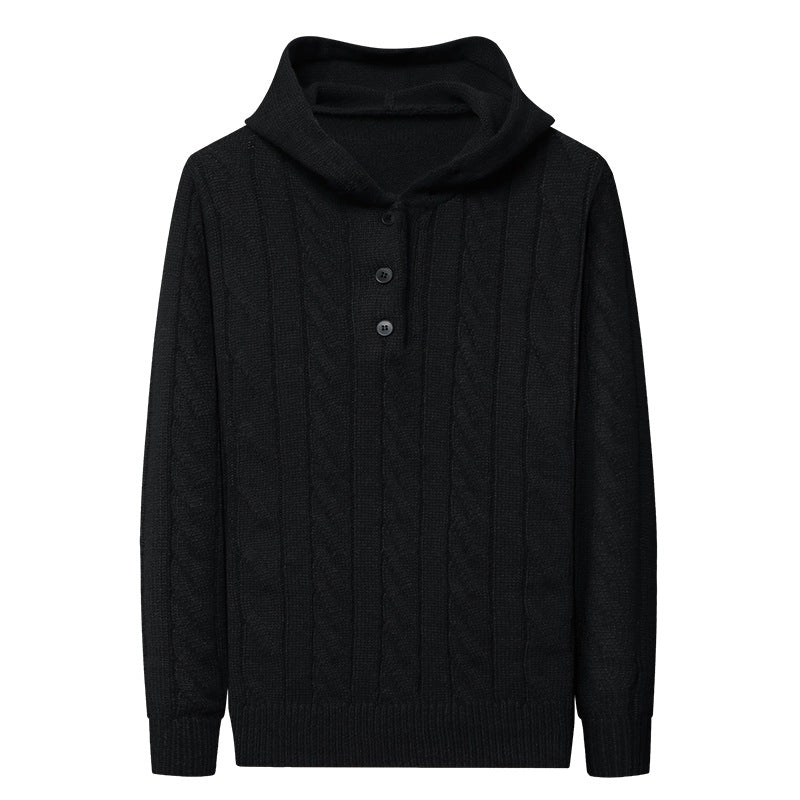 Herrar hoodie med strukturerad stickad look Mirla-Eva Jonsson