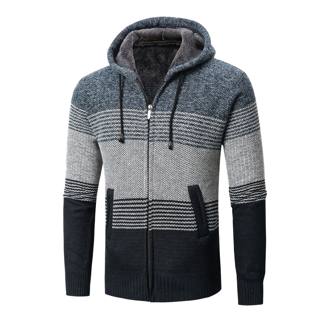 Herrar hoodie tröja med moderna blockränder Mirla-Eva Jonsson
