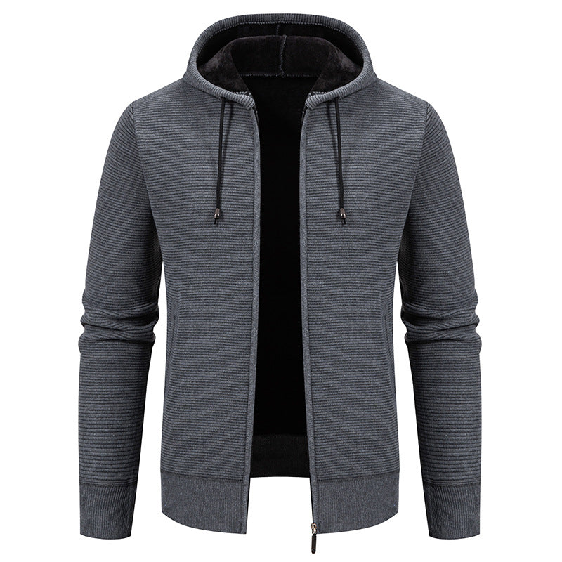 Herrar hoodiejacka med modern strukturdesign och isolerande foderlager Mirla-Eva Jonsson