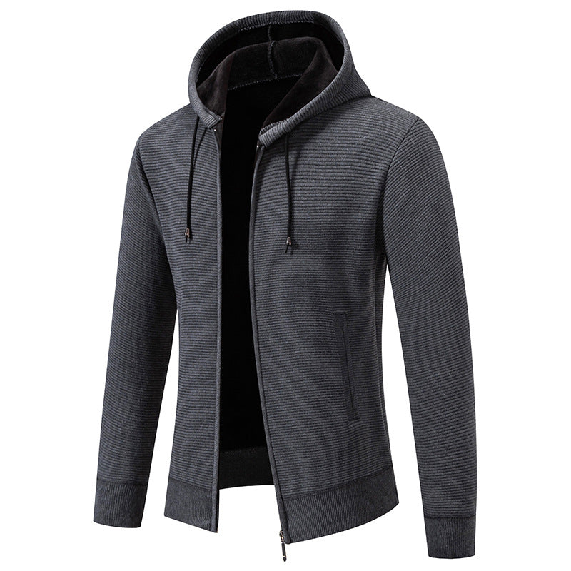Herrar hoodiejacka med modern strukturdesign och isolerande foderlager Mirla-Eva Jonsson