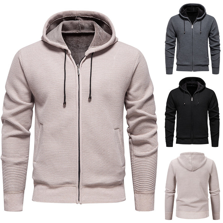 Herrar hoodiejacka med modern strukturdesign och isolerande foderlager Mirla-Eva Jonsson