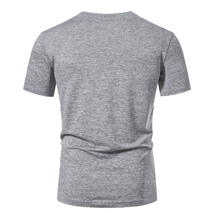 Herrar kortärmad Henley T-shirt med modernt knappdesign och andningsbar bomullskvalitet Mirla-Eva Jonsson