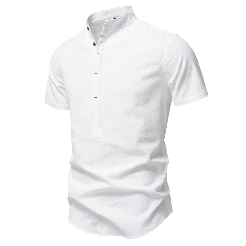 Herrar kortärmad Henley-shirt med praktisk knapplist och modern design Mirla-Eva Jonsson