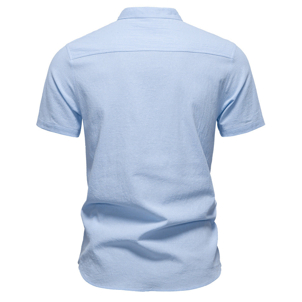 Herrar kortärmad Henley-shirt med praktisk knapplist och modern design Mirla-Eva Jonsson